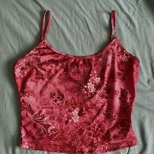 Red Strap Crop Camisole